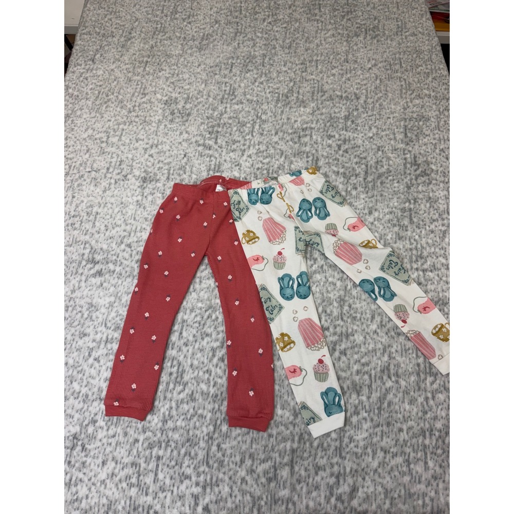Carters Just One You Toddler Girls Pajama Pants 2pk Red Waffle Floral 18M